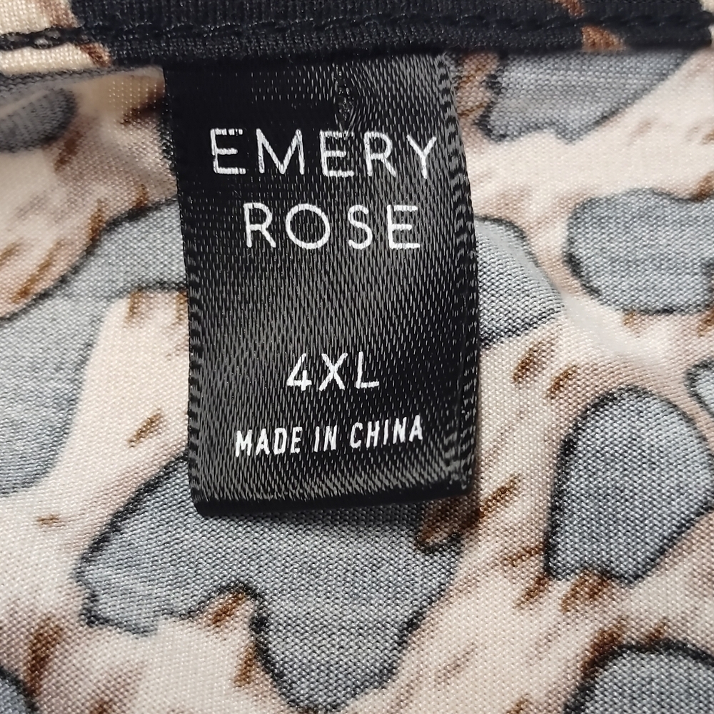 Emery Rose Womens Leopard Print Pullover Stretch Soft Blouse Plus Size 4XL - Picture 7 of 8